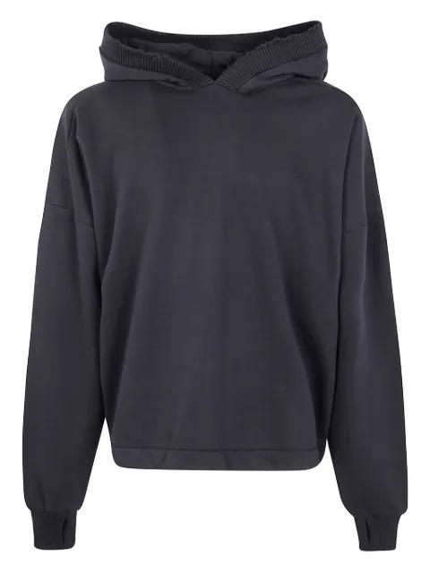 ribbed-trim long-sleeve hoodie by THOM KROM