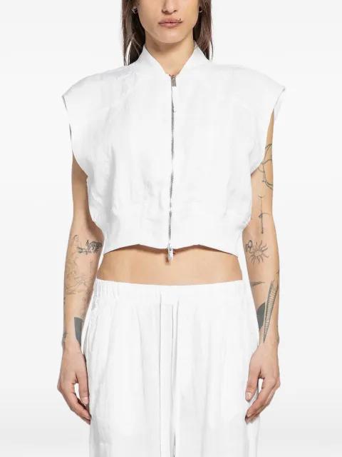zipped bomber vest by THOM KROM