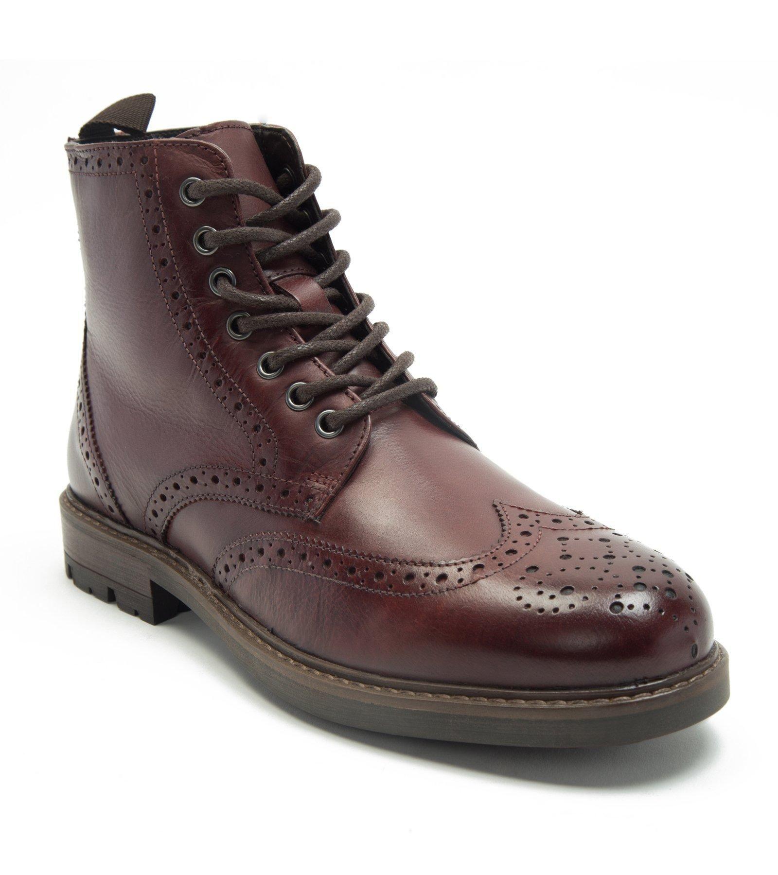 'Nesser' Ankle Derby Leather Brogue Lace-Ups Boots by THOMAS CRICK