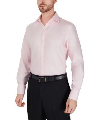 Diagonal Textured Solid Dress Shirt by THOMAS PINK