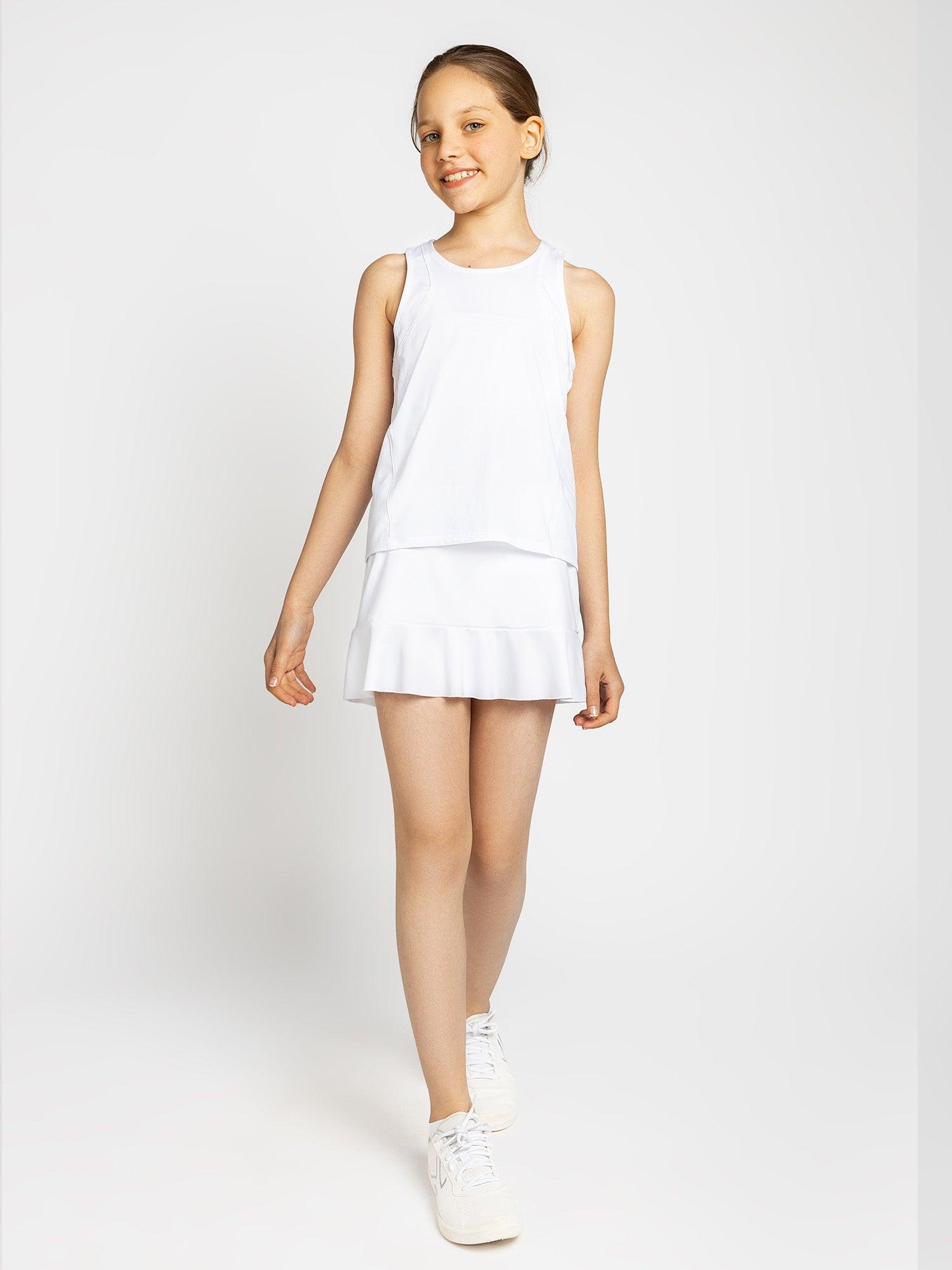 Girls Classic Flounce Skirt - White by THONG THAI CO. LTD