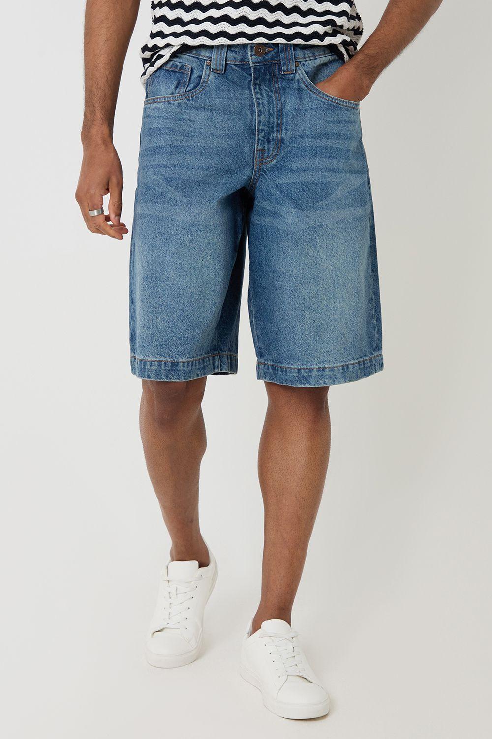 Baggy Fit Denim Shorts by THREADBARE
