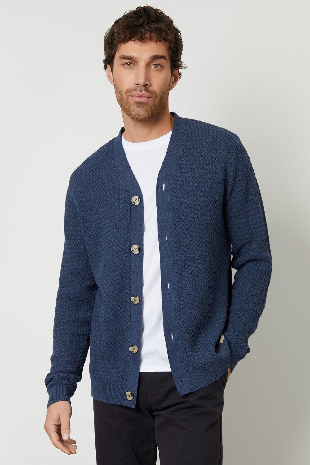 Basket Stitch V-neck Cardigan by THREADBARE