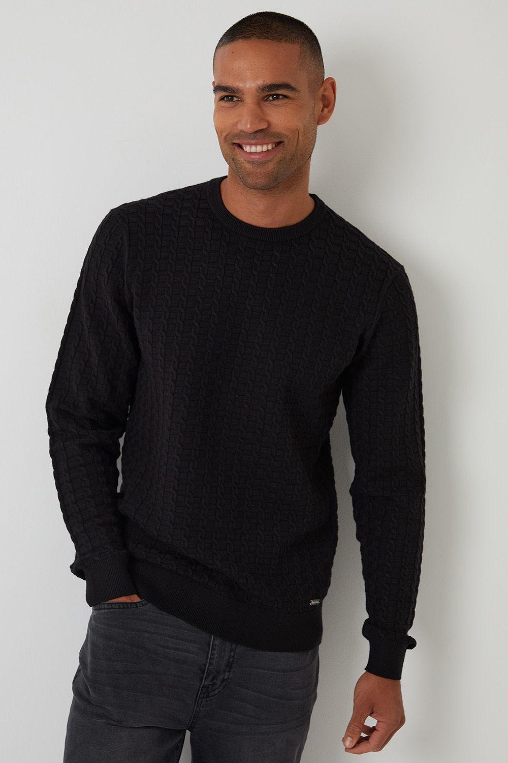 Cable Knit Crew Neck Jumper by THREADBARE