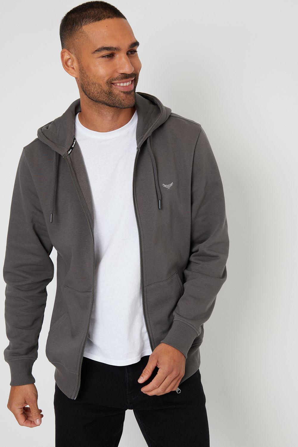 Cotton Blend 'Tangerine' Zip Through Hoody by THREADBARE