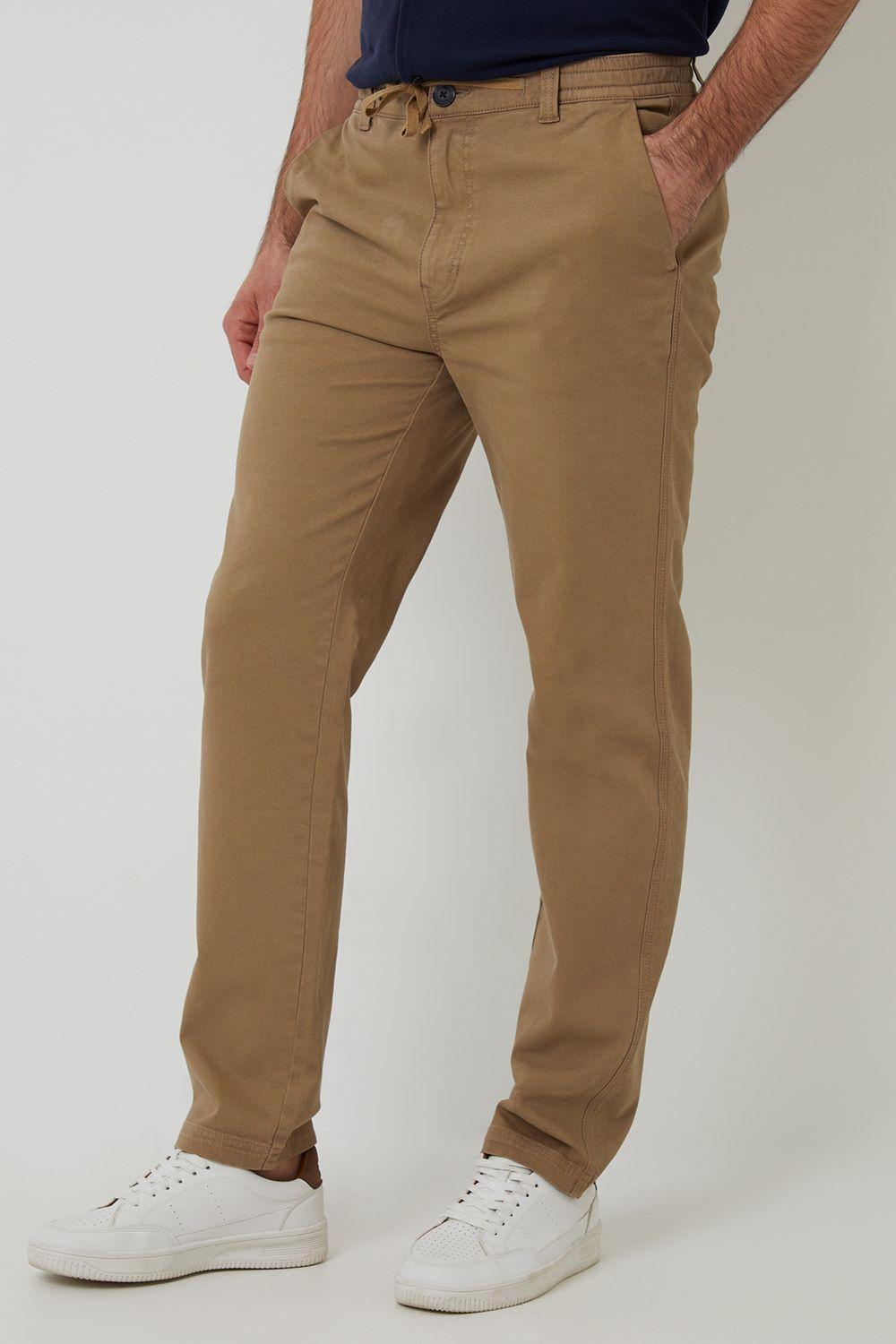 Cotton Elasticated Waist Chino Trousers by THREADBARE