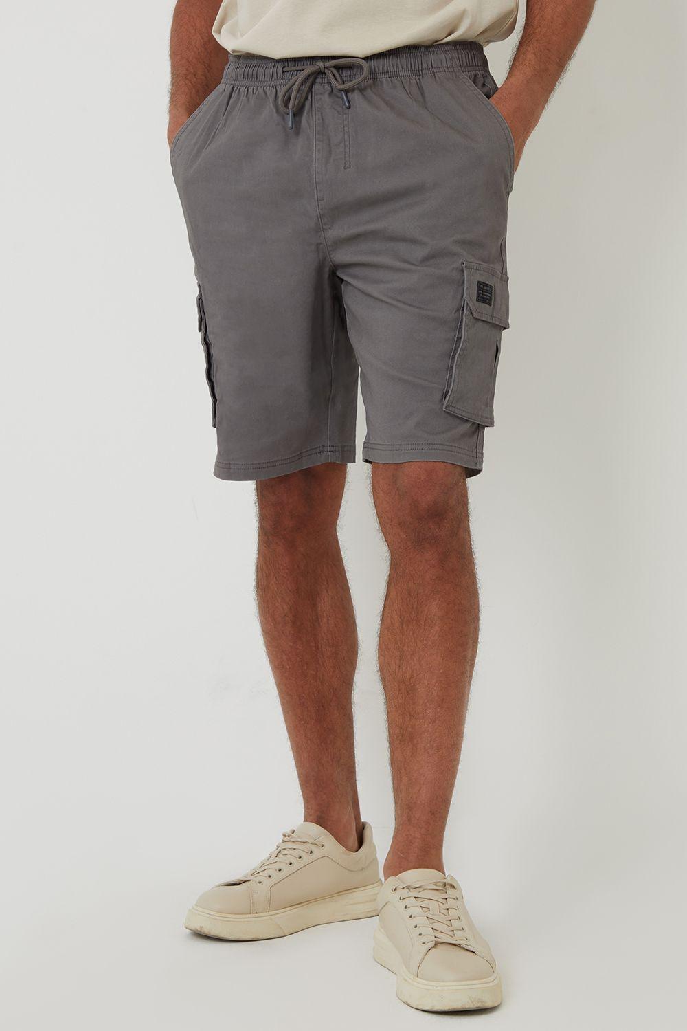 Cotton Jogger Style Cargo Shorts With Stretch by THREADBARE Cotton Jogger Style Cargo Shorts With Stretch by THREADBARE