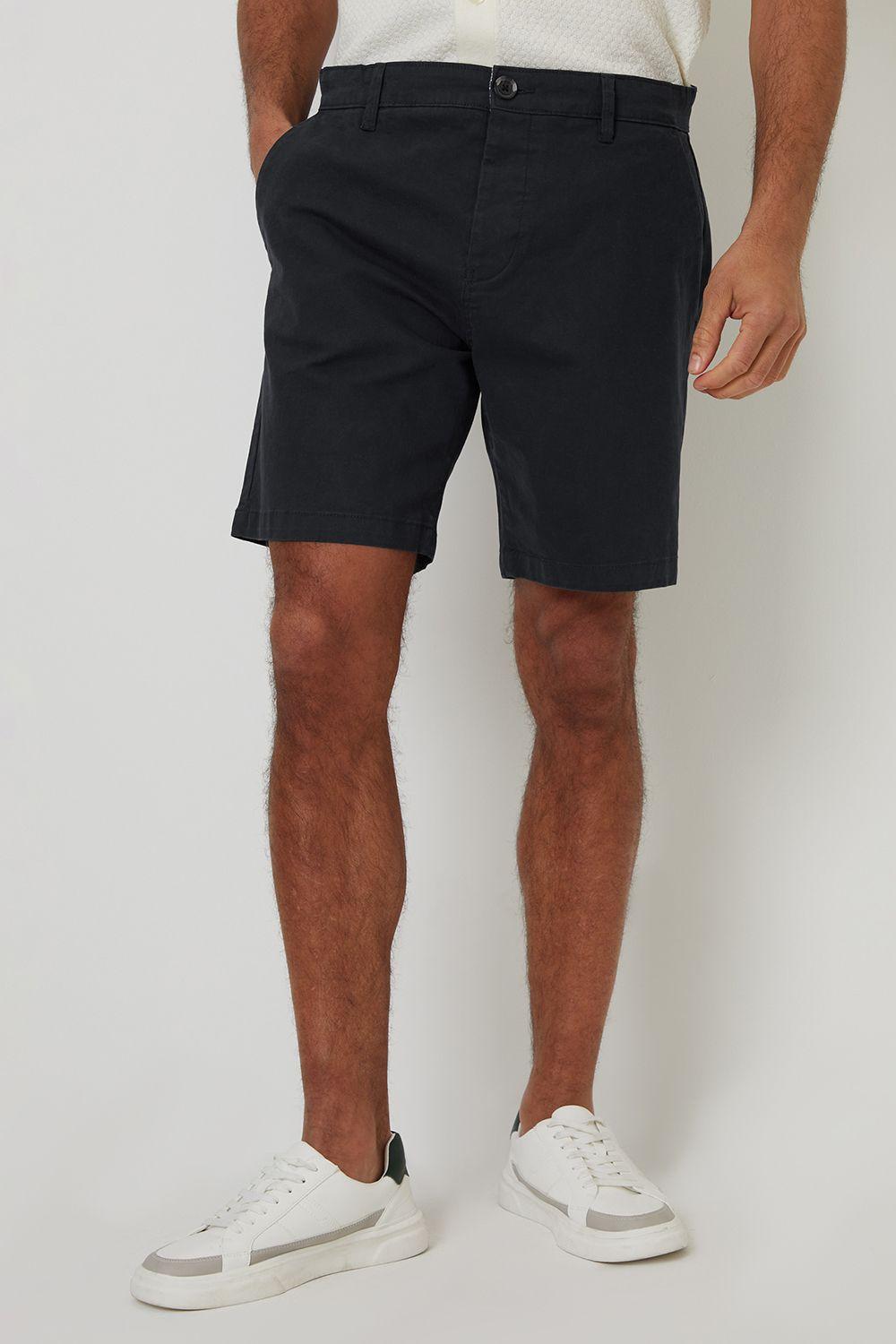 Cotton Regular Fit Stretch Chino Shorts by THREADBARE