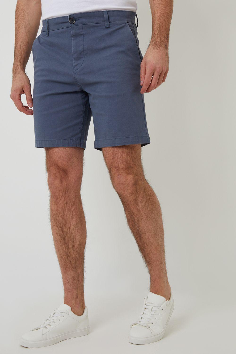 Cotton Regular Fit Stretch Chino Shorts by THREADBARE