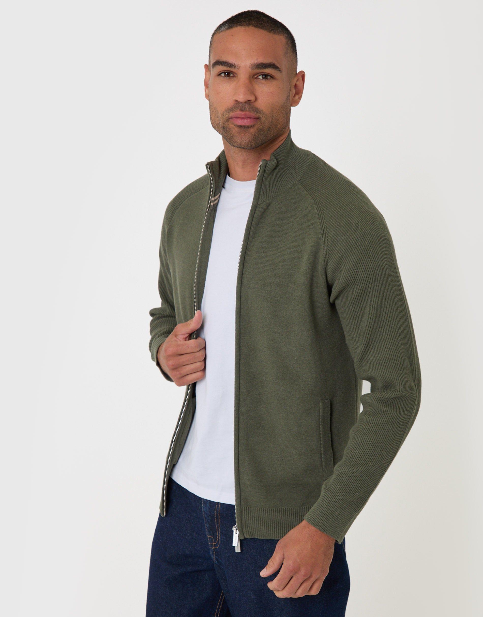 Cotton Rich Funnel Neck Zip Through Sweatshirt by THREADBARE