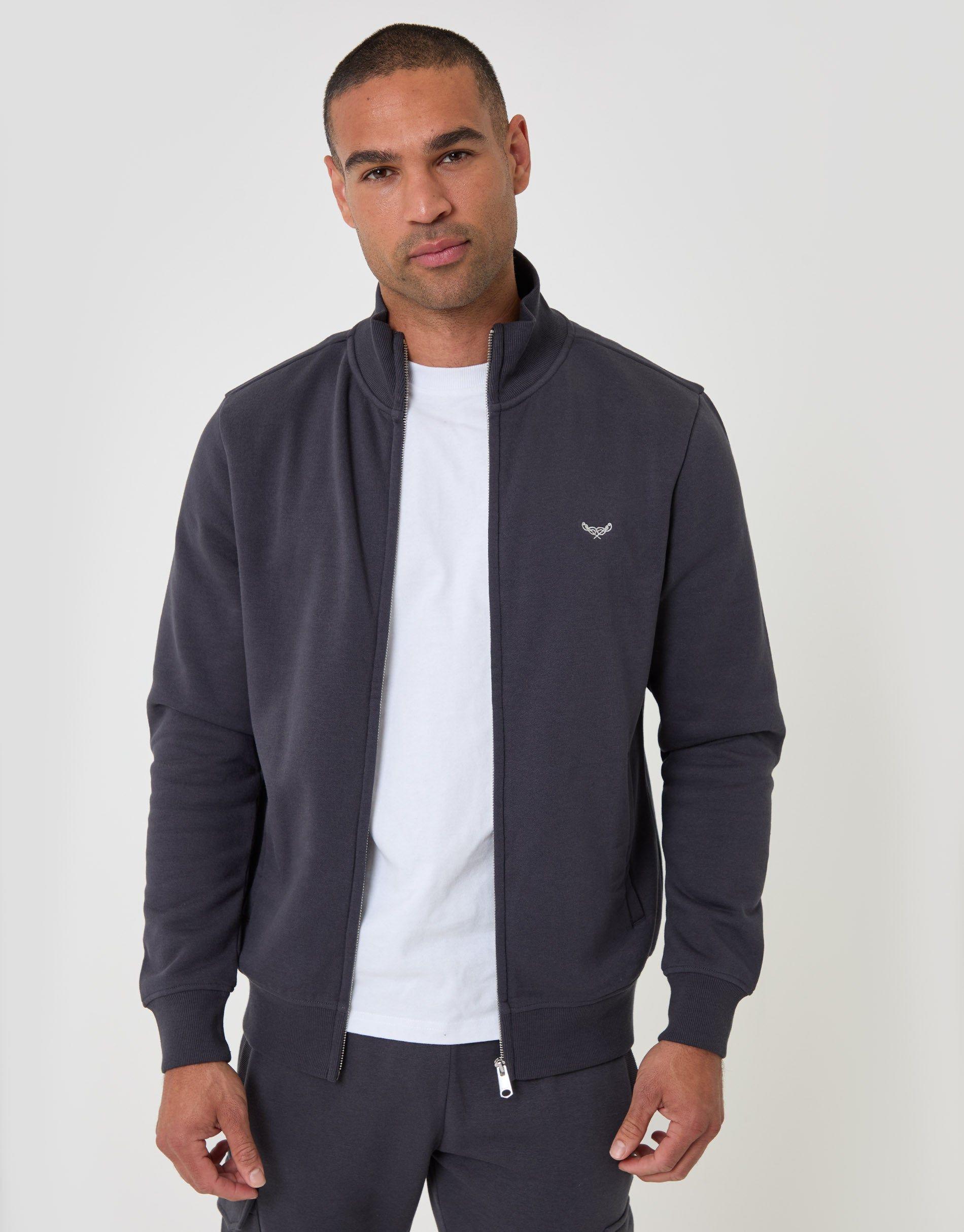 Cotton Rich Funnel Neck Zip Through Sweatshirt by THREADBARE