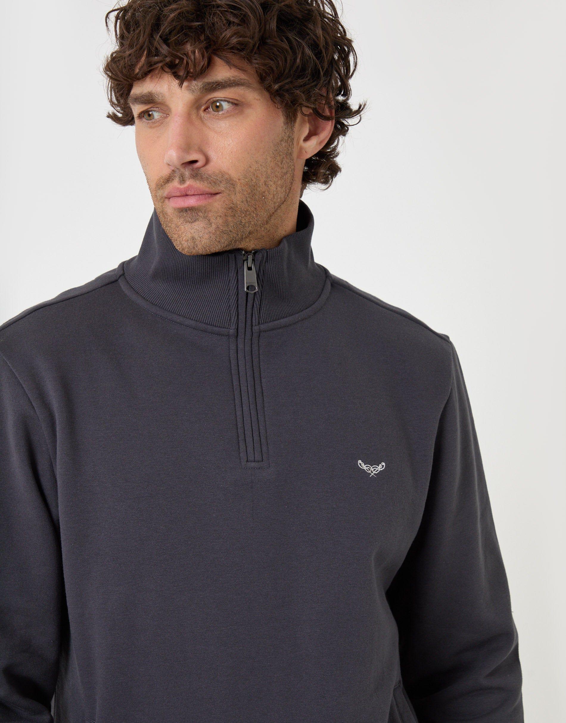 Cotton Rich Quarter Zip Sweatshirt by THREADBARE