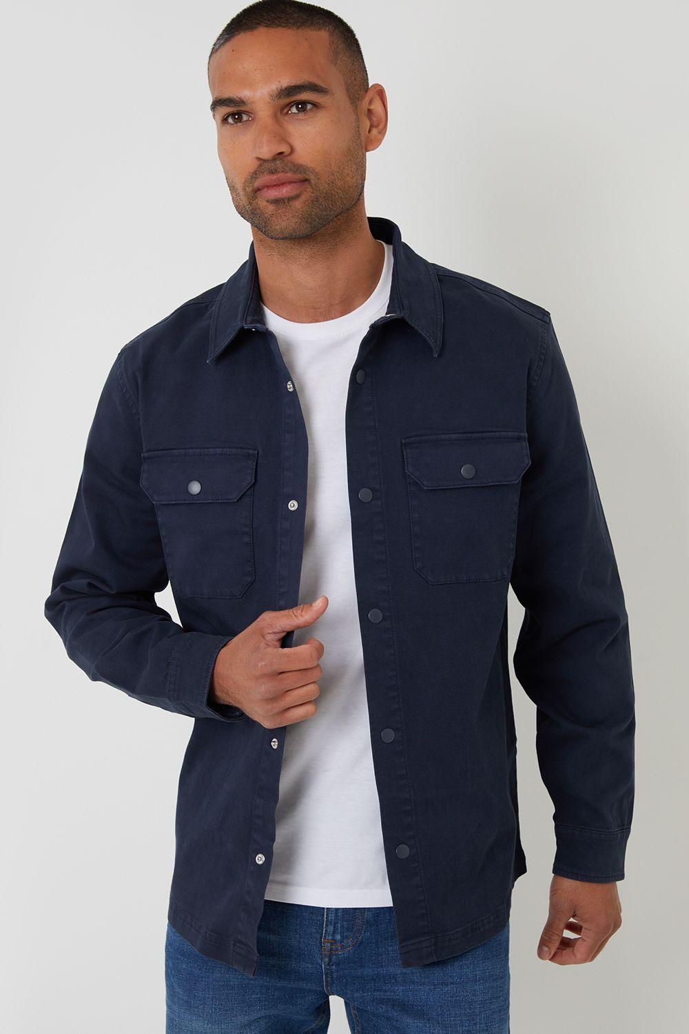 Cotton Snap Fastening Shacket by THREADBARE