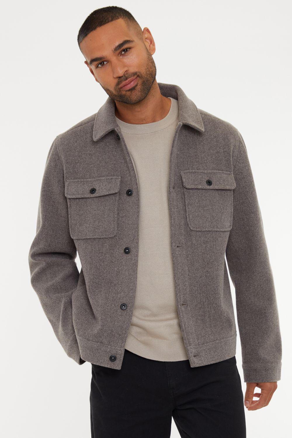 'Crunch' Brushed Button Up Shacket by THREADBARE