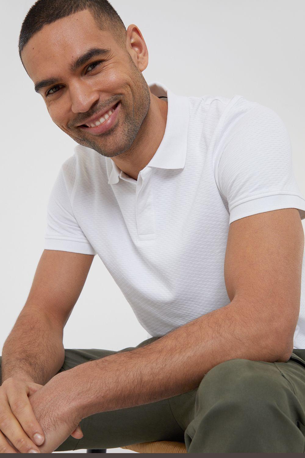 'Donora' Textured Cotton Rich Polo Shirt by THREADBARE