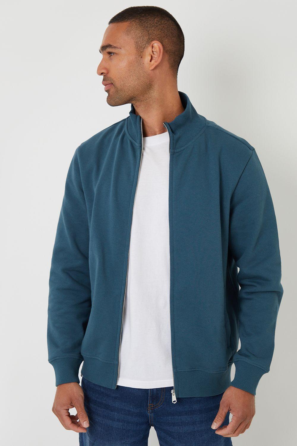 Funnel Neck Zip Through Sweatshirt by THREADBARE