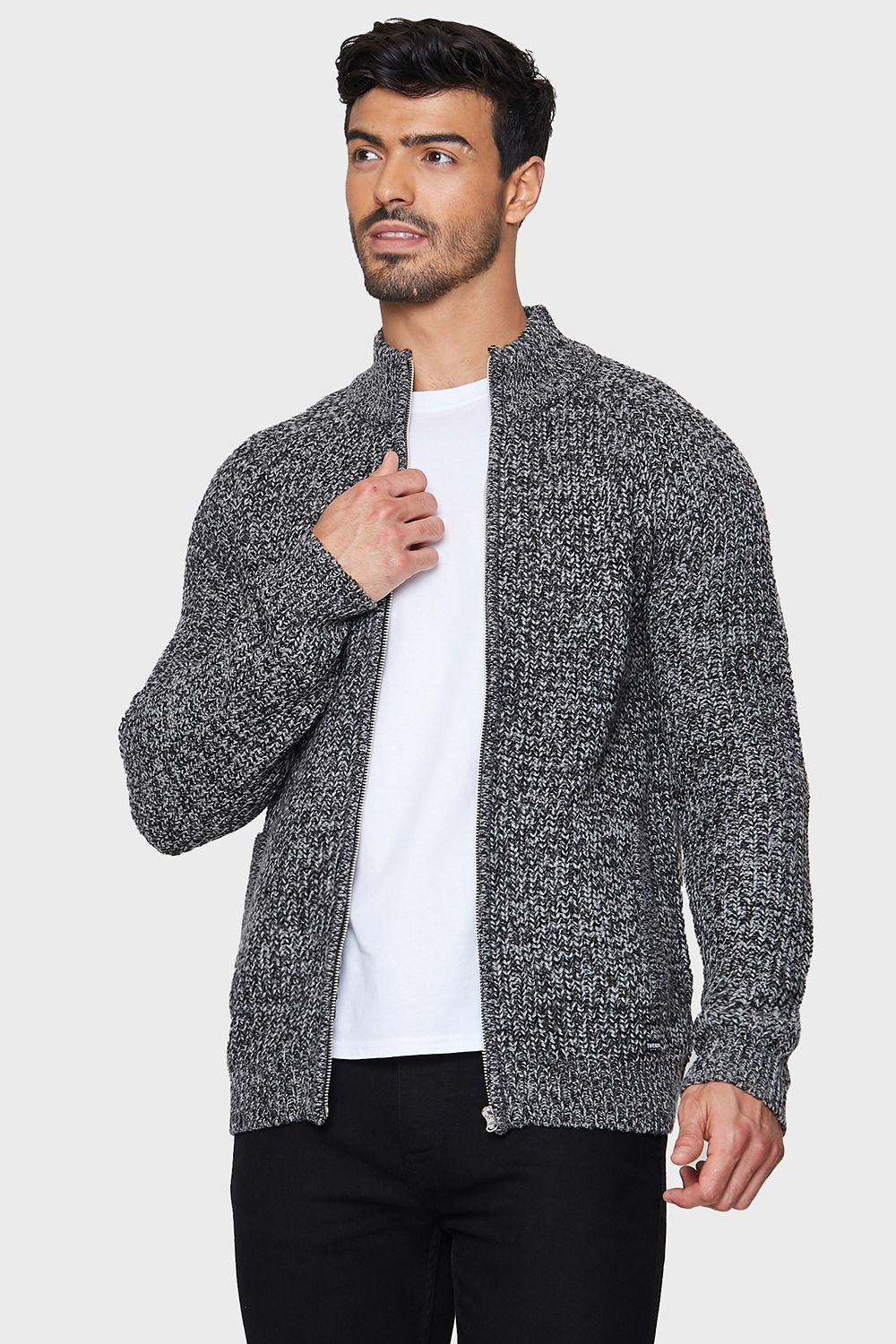 'Gallagher' Zip Through Cardigan by THREADBARE