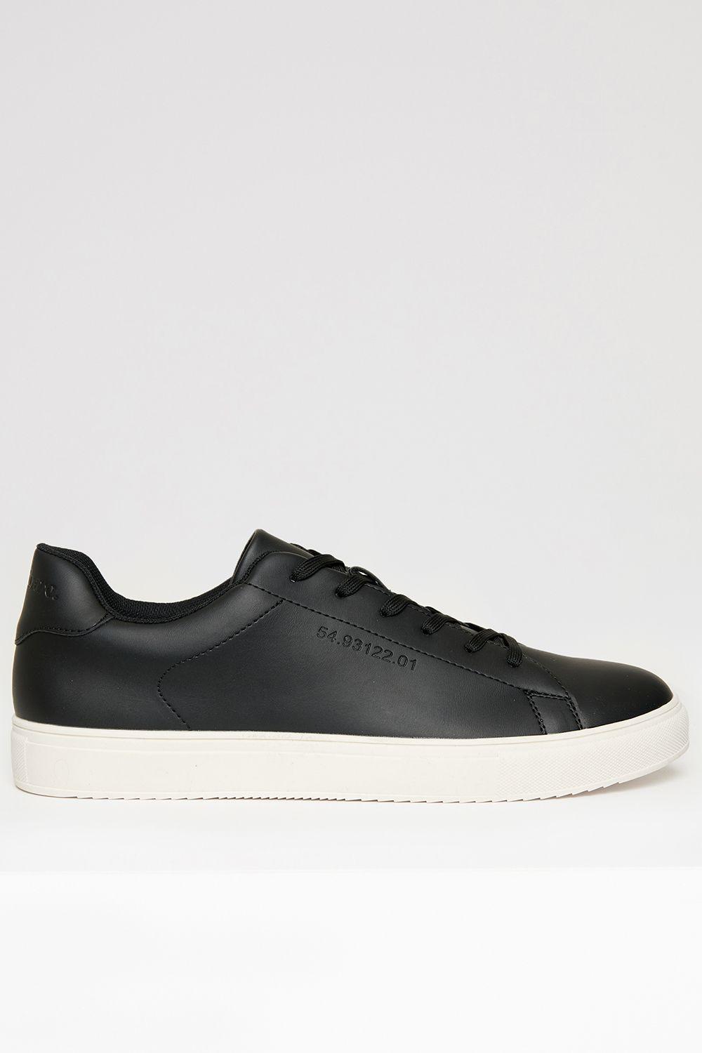 Lace-Up Faux Leather Court Trainers by THREADBARE