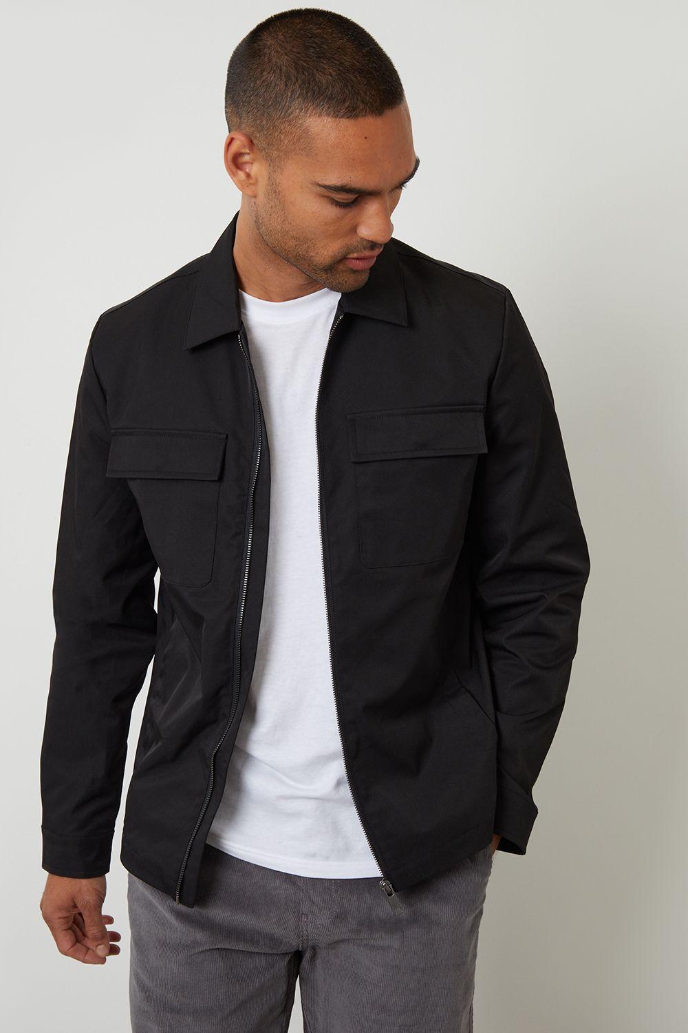 Lightweight Collared Zip Up Jacket by THREADBARE