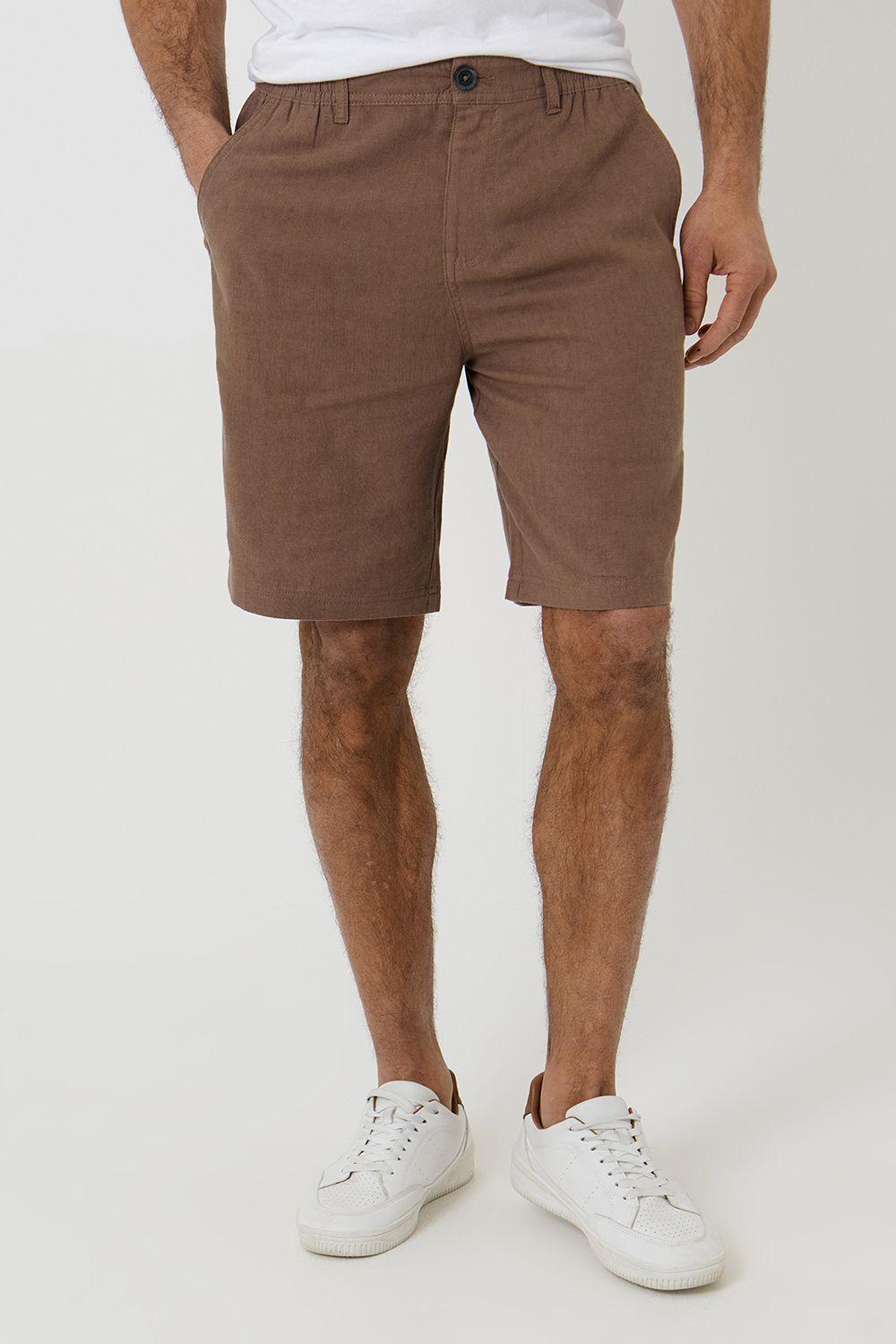 Linen Blend Chino Shorts by THREADBARE