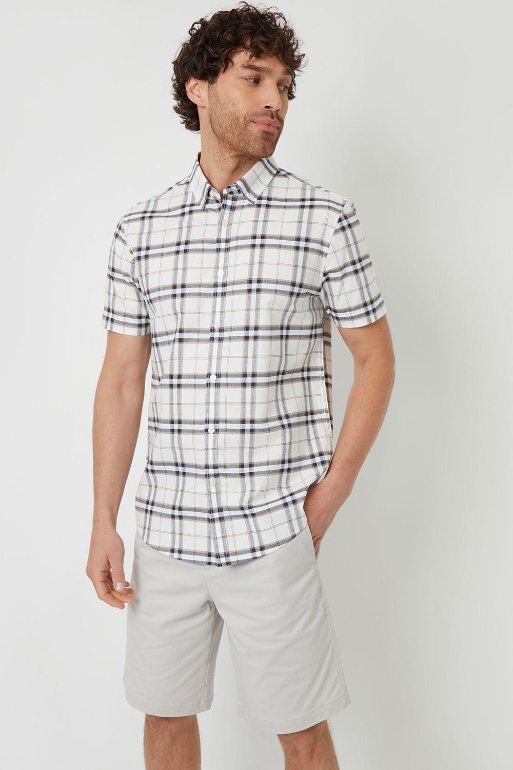 'Marcello' Cotton Short Sleeve Check Shirt by THREADBARE