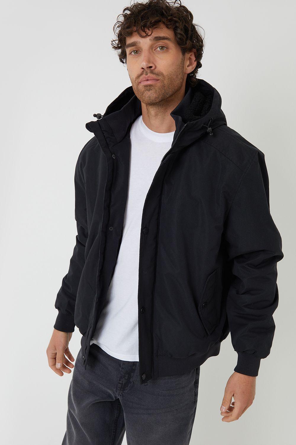 Microfleece Lined Hooded Lightweight Jacket by THREADBARE