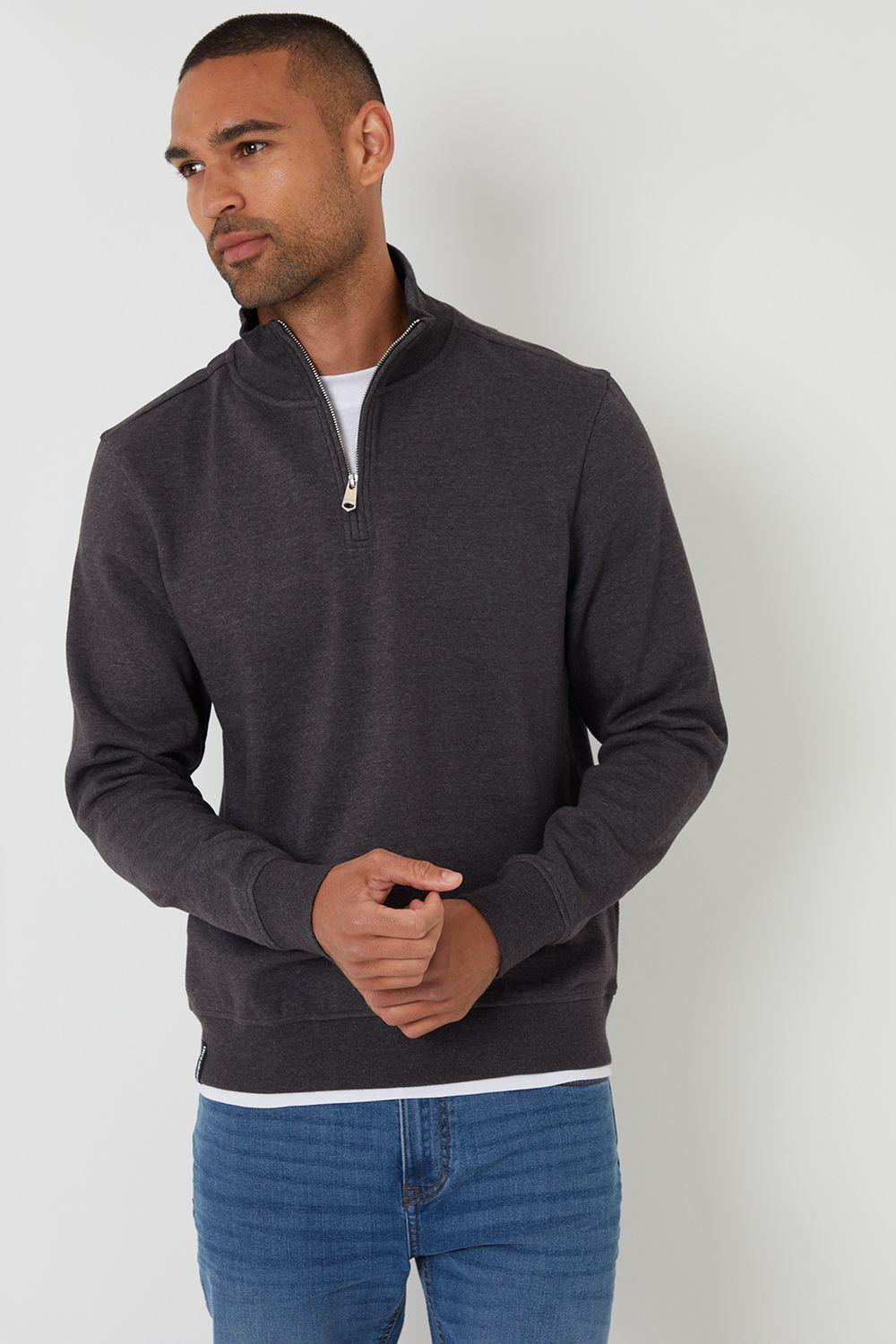 Mock T-Shirt Quarter Zip Sweatshirt by THREADBARE