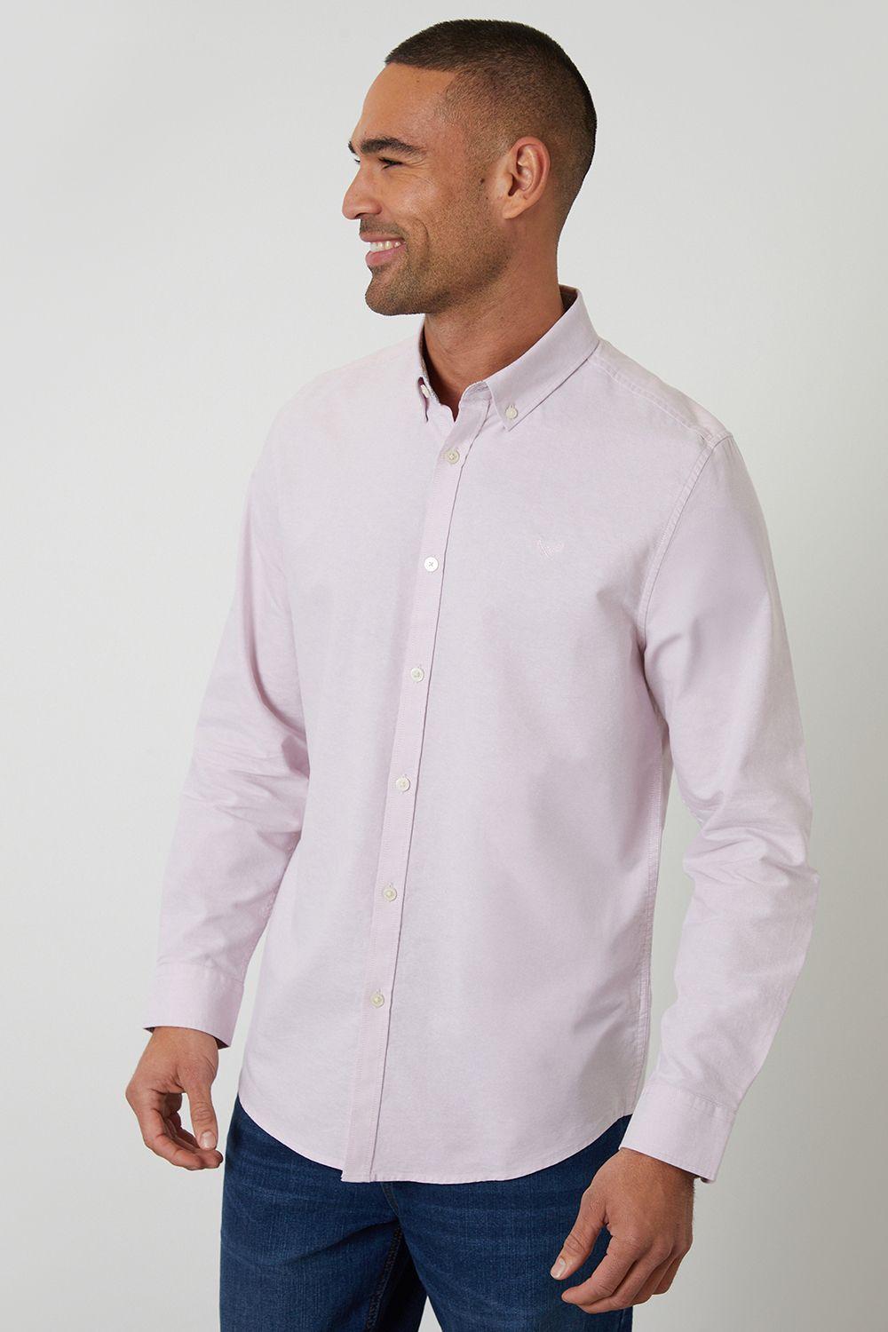 Oxford Cotton Slim Fit Long Sleeve Shirt by THREADBARE