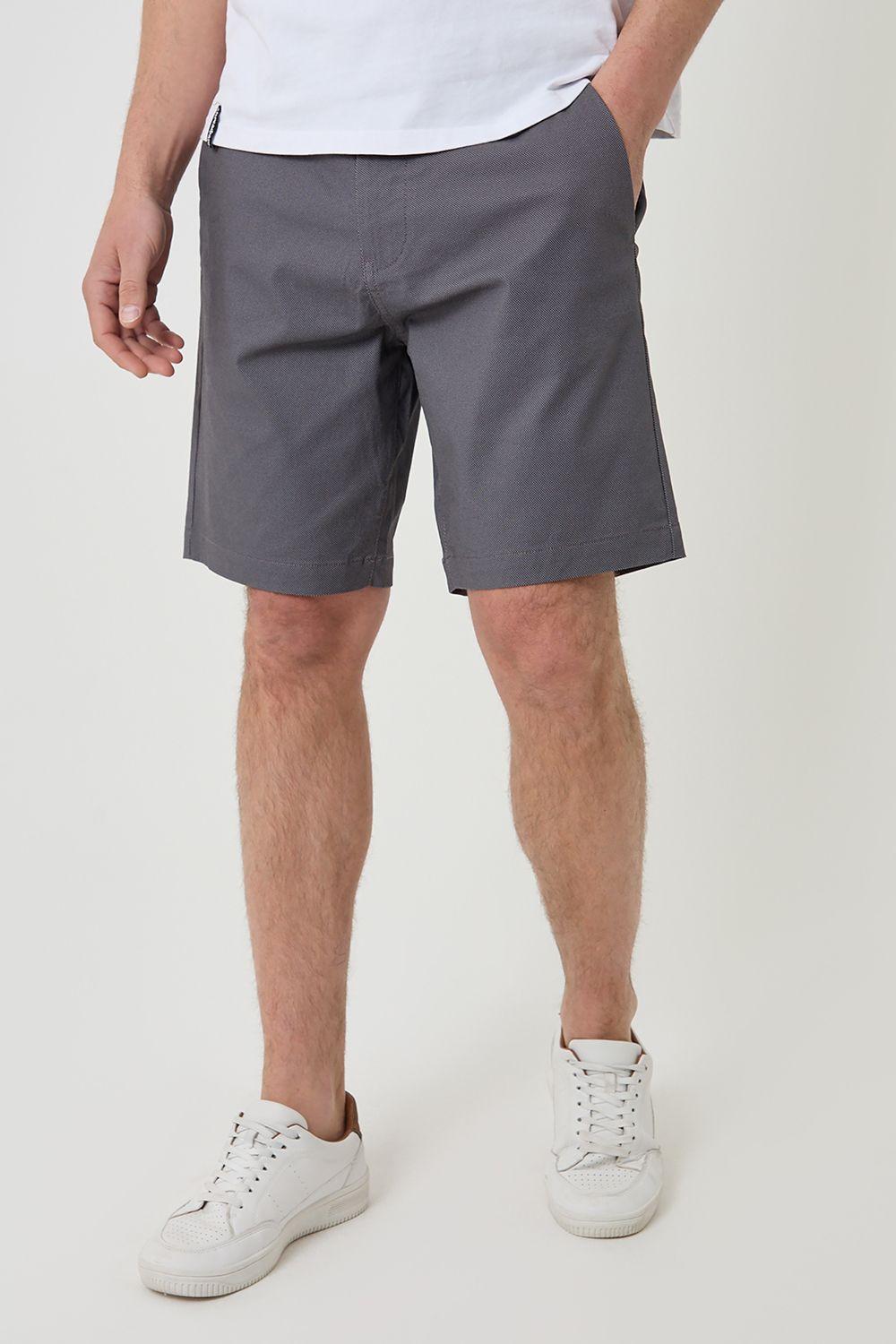 Patterned Stretch Chino Shorts with Belt by THREADBARE