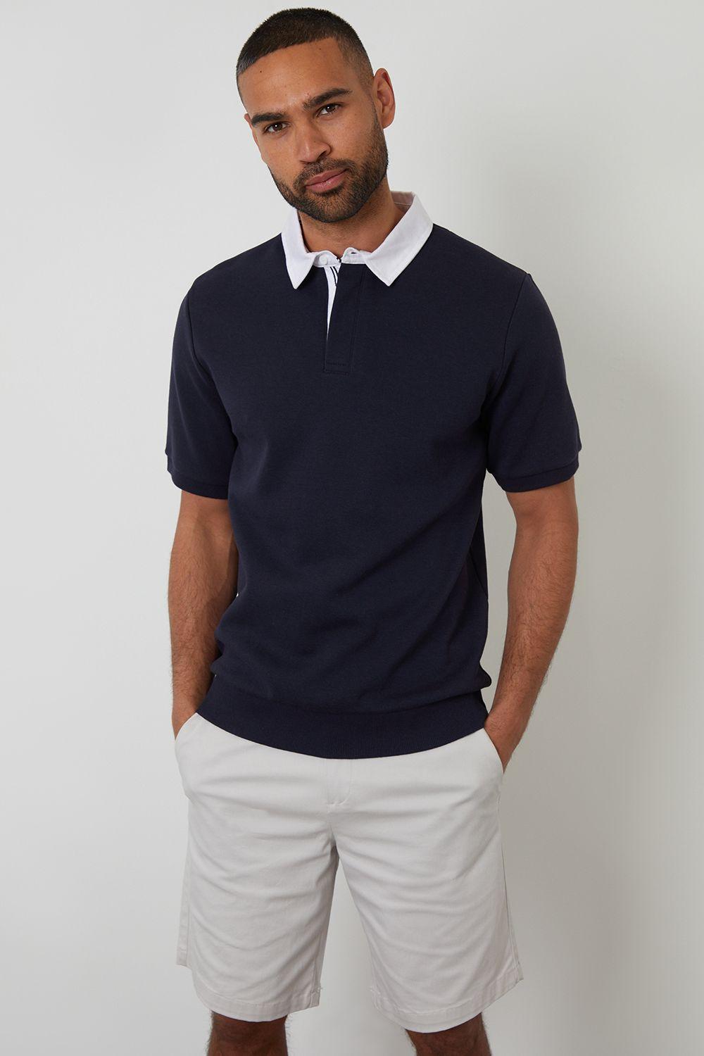 Pique Short Sleeve Polo Sweatshirt by THREADBARE
