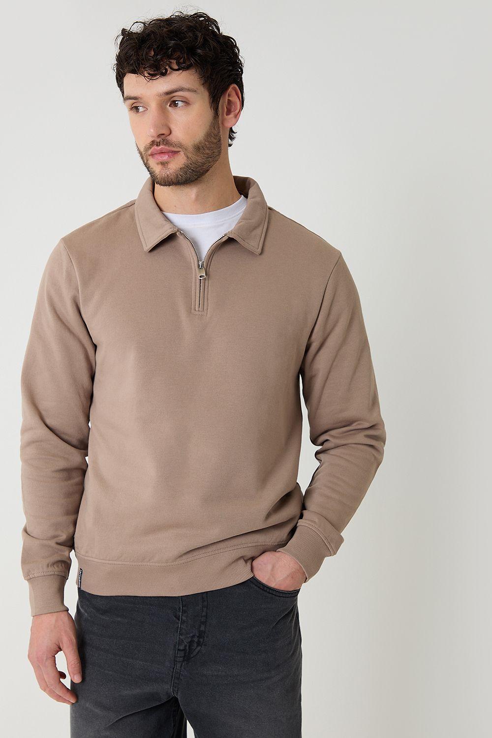 Quarter Zip Collared Sweatshirt by THREADBARE