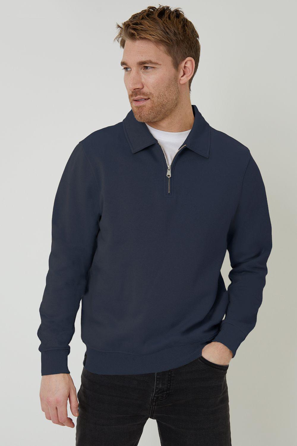 Quarter Zip Collared Sweatshirt by THREADBARE