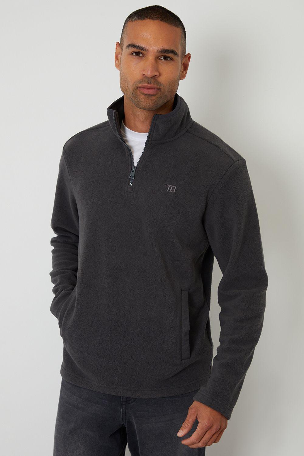 Quarter Zip Microfleece Sweatshirt by THREADBARE