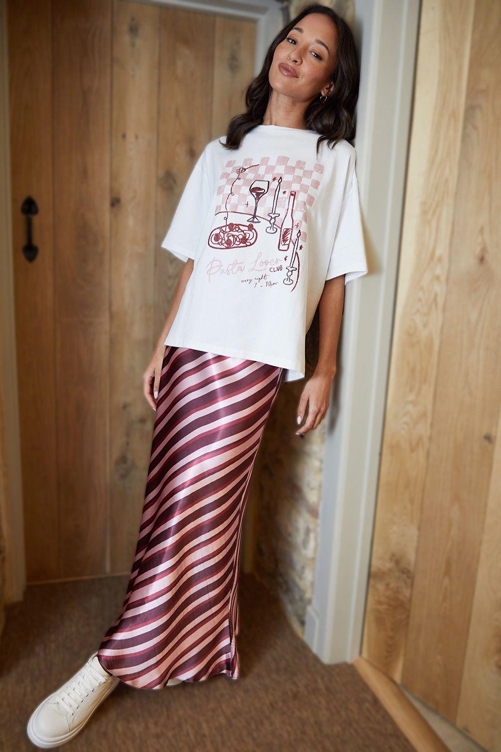 Satin Maxi Slip Skirt by THREADBARE