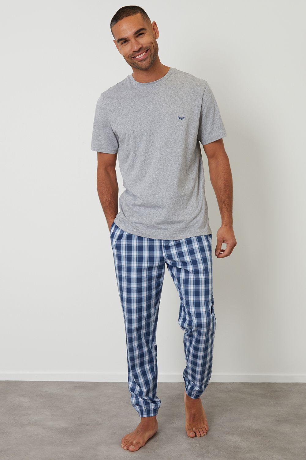 Short Sleeve Check Pyjama Set by THREADBARE