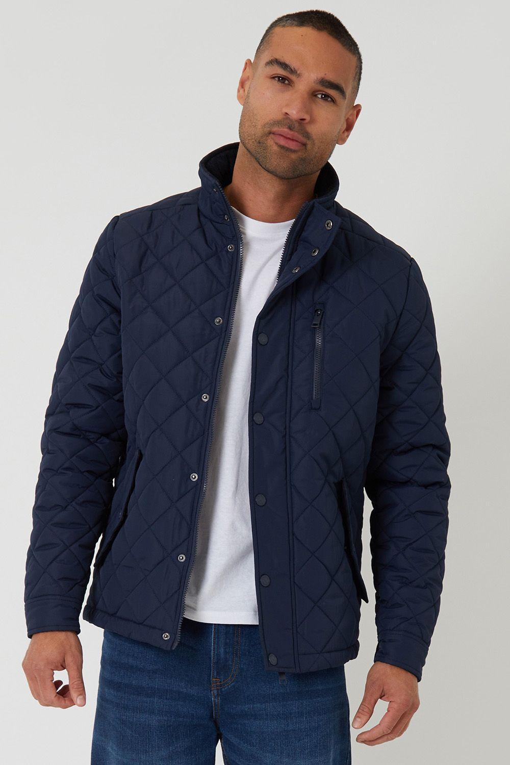 Showerproof Funnel Neck Quilted Jacket by THREADBARE