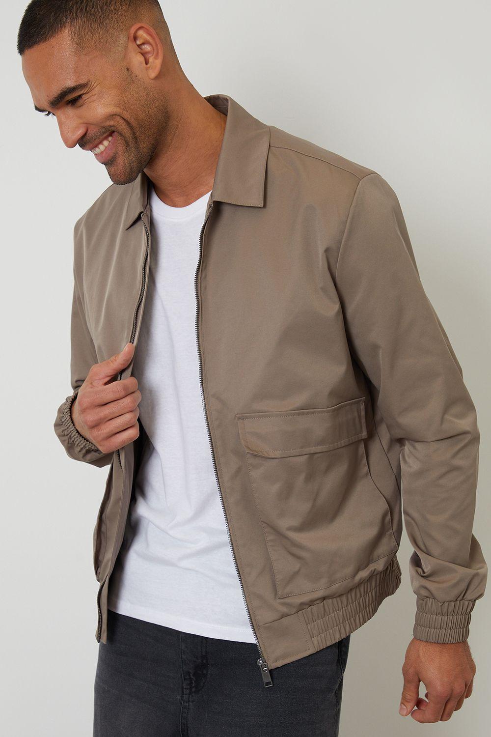 Showerproof Patch Pocket Zip Up Jacket by THREADBARE