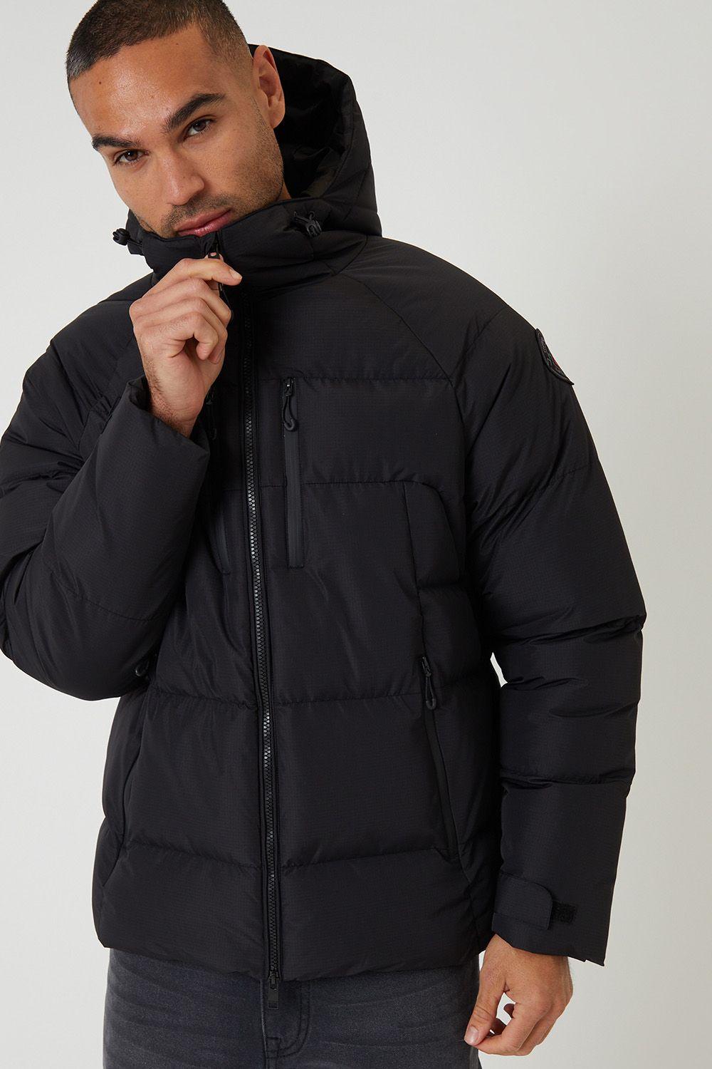 Showerproof Ripstop Hooded Padded Coat by THREADBARE