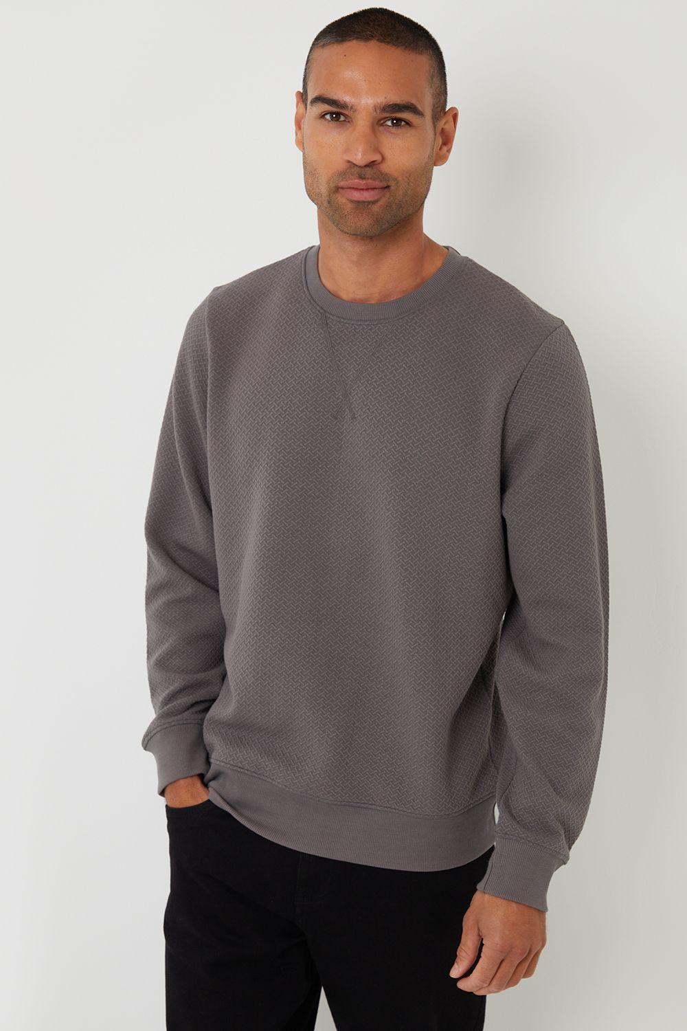 Textured Crew Neck Sweatshirt by THREADBARE