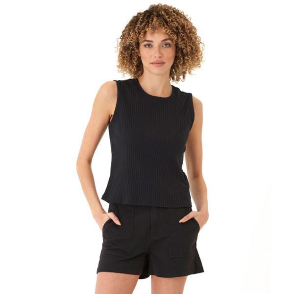 Emilia Rib Crew High-Neck Tank Top by THREADS 4 THOUGHT