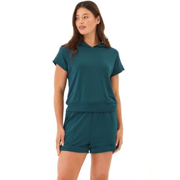 Modal Terry Short-Sleeve Pullover Hoodie by THREADS 4 THOUGHT
