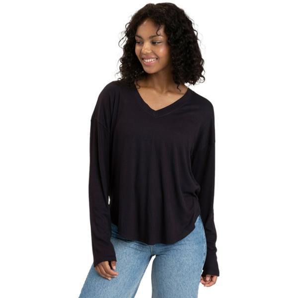 Rhayne Feather Rib Long-Sleeve V-Neck Shirt by THREADS 4 THOUGHT