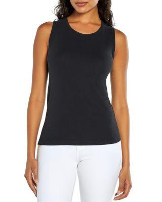 Cotton Crewneck Tank by THREE DOTS