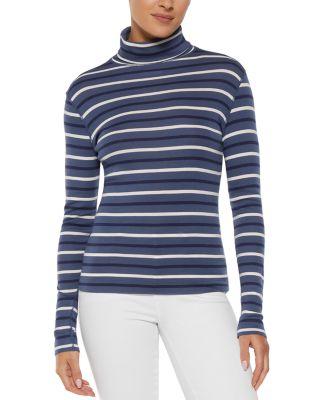 Striped Turtleneck Long Sleeve Tee by THREE DOTS