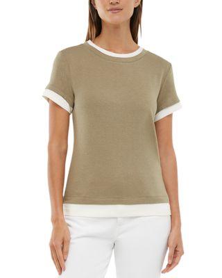 Veronica Layered Short Sleeve Tee by THREE DOTS