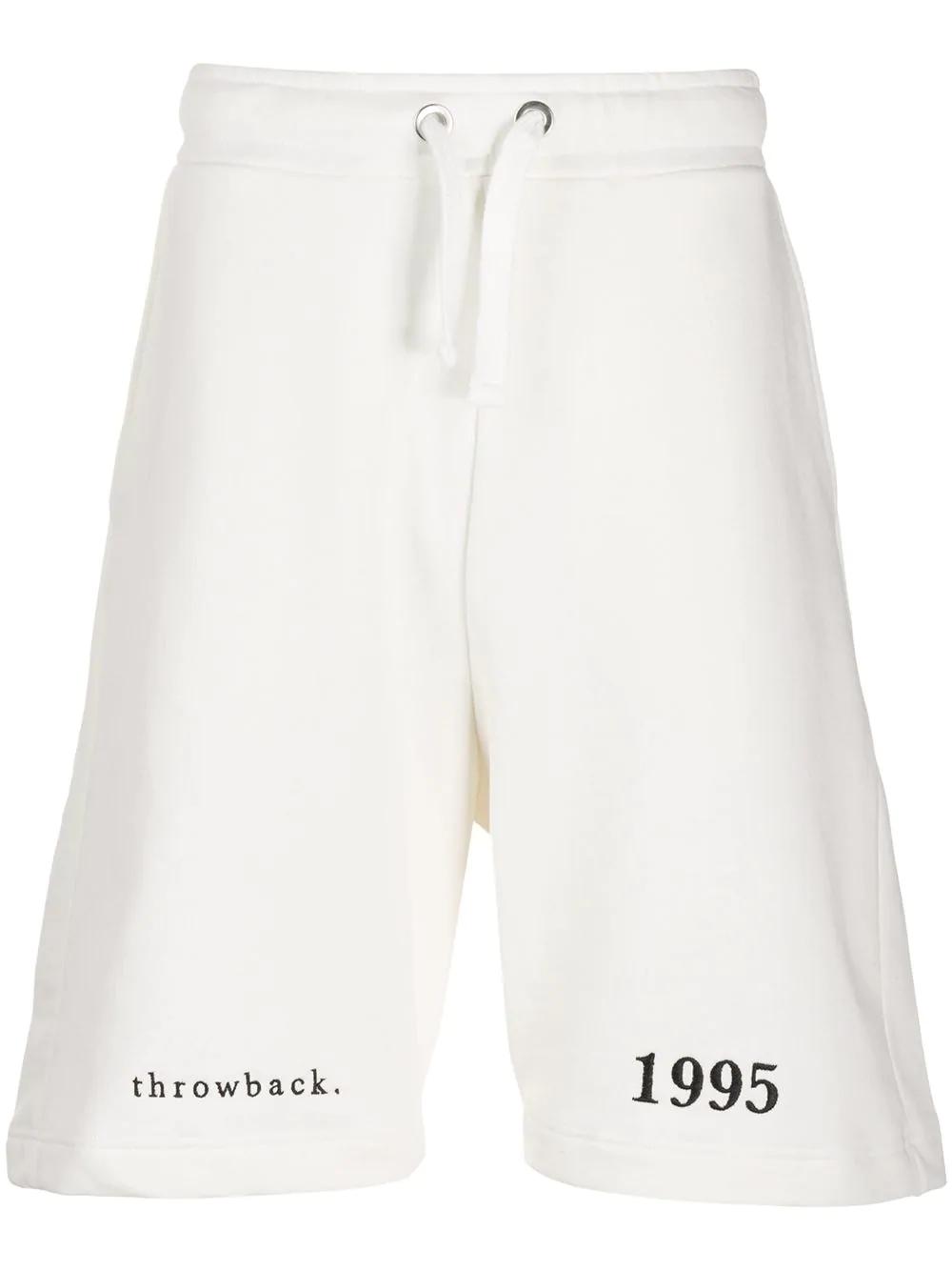 logo embroidered track shorts by THROWBACK.