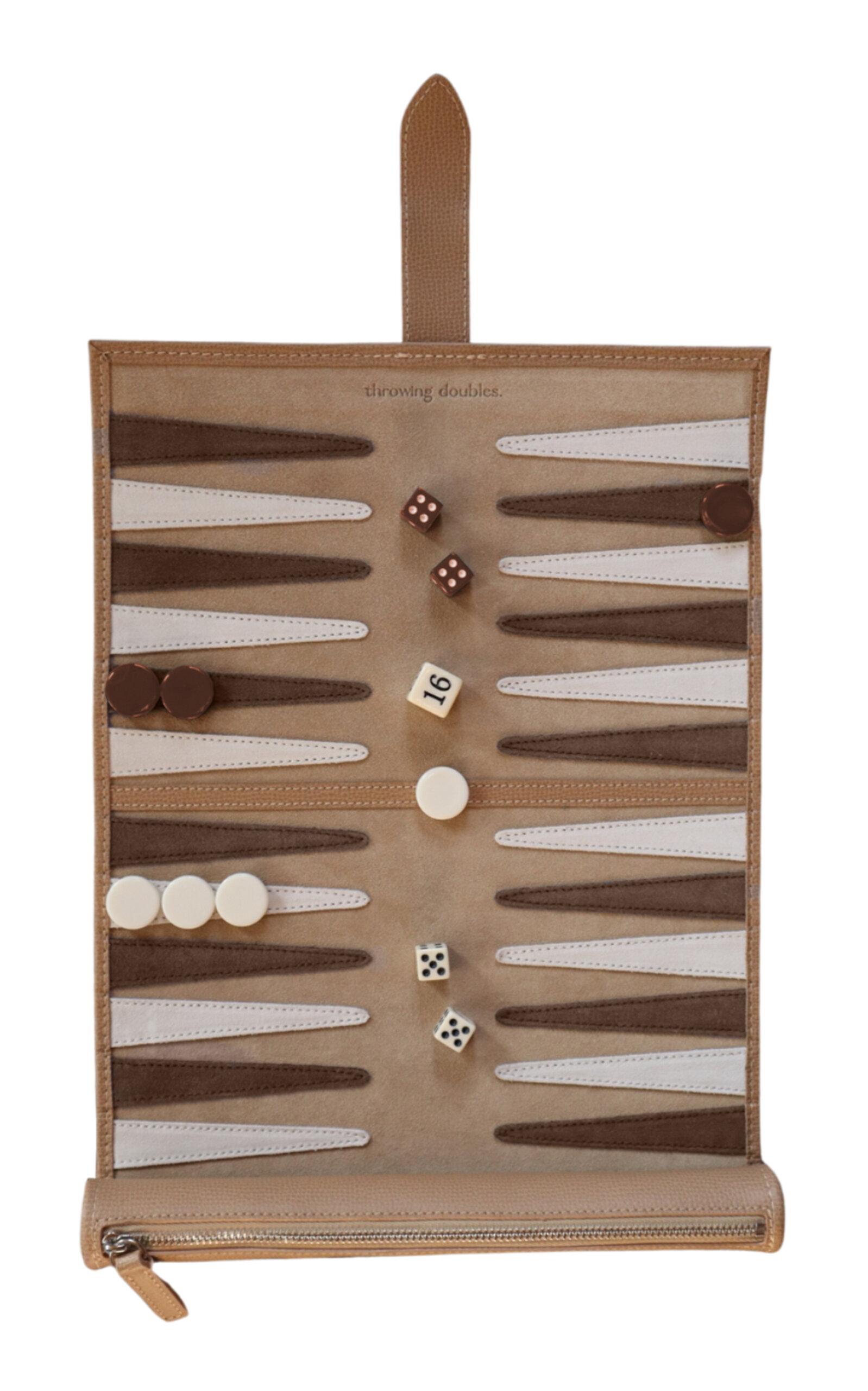 Throwing Doubles - Byron Travel Backgammon Board - Brown - Moda Operandi by THROWING DOUBLES