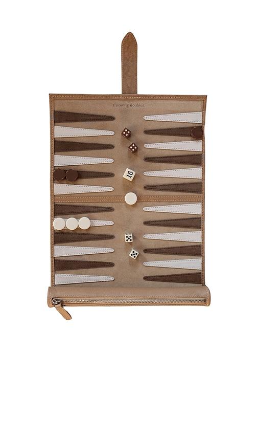 Throwing Doubles Byron Travel Backgammon Board in Brown by THROWING DOUBLES
