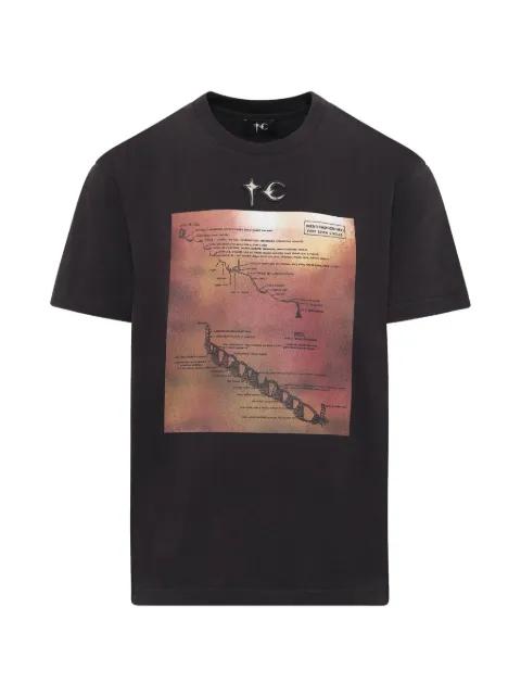 Fashion Hell graphic-print logo-plaque T-shirt by THUG CLUB