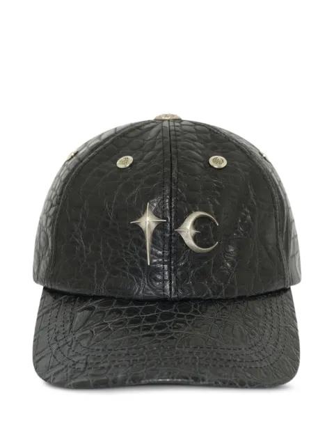 TC crocodile-effect leather cap by THUG CLUB